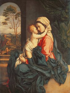 احتضان العذراء والطفل c.1660-85 بواسطة ايل ساسوفيراتو
