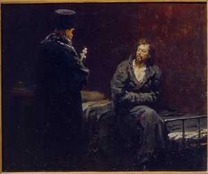 قبل الاعتراف. لوحة إيليا يفيموفيتش ريبين (إيليا ريبين) (1844-1930) ، زيت على قماش بواسطة ايليا افيموفيتش ريبين