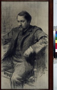 Portrait du peintre Valentin Aleksandrovitch Serov (1865-1911) (Valentin Alexandrovich Serov) - Dessin de Ilya Yefimovich (Iefimovitch) Repin (1844-1930) ، crayon sur papier بواسطة ايليا افيموفيتش ريبين
