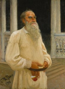صورة للمؤلف الكونت ليف نيكولايفيتش تولستوي 1828-1910 ، 1916. بواسطة ايليا افيموفيتش ريبين