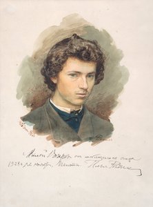 بورتريه ذاتي - ريبين ، إيليا يفيموفيتش (1844-1930) - 1866 - ألوان مائية على الورق - 35 × 26 - مجموعة خاصة بواسطة ايليا افيموفيتش ريبين