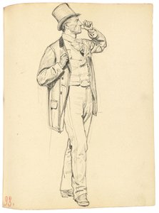 دراسة عن "مقهى باريسي": رجل يقف بذراع مرفوع ، ج. 1872-1875 بواسطة ايليا افيموفيتش ريبين