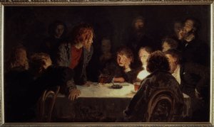 لقاء ثوري. لوحة إيليا ريبين (إيليا ريبين) (1844-1930) ، زيت على قماش بواسطة ايليا افيموفيتش ريبين
