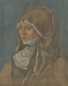 صورة لامرأة يقال إنها كاريتاس بيركهايمر 1467-1532. بواسطة مقلد ألبريشت دورر