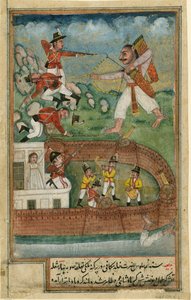 شياطين الهنود يهاجمون الحصن الذي تدافع عنه القوات الأوروبية ، ج. 1790