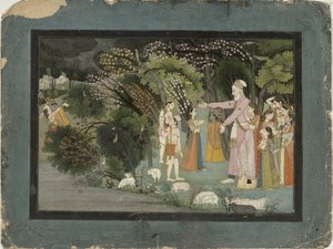 51.20728 ناندا تطلب من رادها مرافقة منزل كريشنا ، من Gita Govinda ، Garhwal ، مدرسة Pahari ، 1790 بواسطة المدرسة الهندية