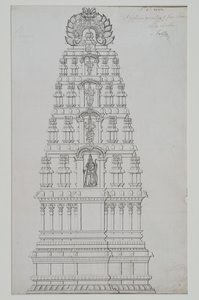 خمسة طوابق gopuram بواسطة المدرسة الهندية