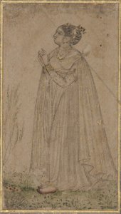 أميرة تعبد الشمس ، c.1600 (مرحاض غير شفاف وذهب على ورق) بواسطة المدرسة الهندية