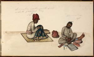 يضيف. أو. 1539 ، صانع الأحذية والمطرزة بواسطة المدرسة الهندية