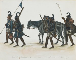 أكالي السيخ في مارس ، حوالي 1850 (ألوان مائية غير شفافة على ورق) بواسطة المدرسة الهندية