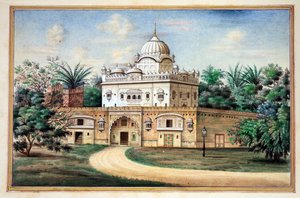 Akali Temple Amritsar ، من مملكة البنجاب ، حكامها ورؤسائها ، المجلد الثاني ، مجلد من 30 دراسة مائية بالألوان المائية لفنان هندي غير معروف ، c.1840 (مرحاض على ورق) بواسطة المدرسة الهندية