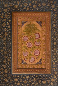 صفحة الألبوم مع Stokesia وصورة عبد الرحيم خان خانا ، c.1800 (مرحاض غير شفاف وذهب على ورق)