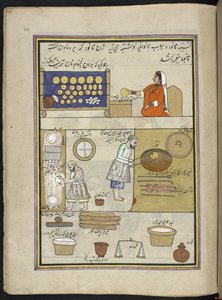 الخبازين  86 رسمة مجمعة في مجلد تصور الحرف والمهن في كشمير ، يظهر الحرفيون في العمل بأدواتهم ومعداتهم ،  بواسطة فنان من كشمير ، ربما في سريناغار ، حوالي 1850-60 (غواش على ورق) بواسطة المدرسة الهندية