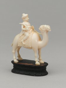 الفارس الأسود ، قطعة شطرنج ، الهند ، 1820 قرابة بواسطة المدرسة الهندية