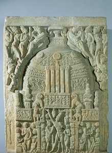 ستوبا البوذية ، ناجارجوناكوندا (الحجر الجيري) بواسطة المدرسة الهندية