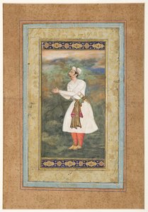 قاضي المحكمة في موقف من الاحترام الكبير ، c.1575 (مرحاض غير شفاف وذهب على ورق) بواسطة المدرسة الهندية