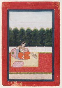 Dhanashri Ragini ، صفحة من سلسلة Ragamala ، c.1790 أو أقدم (مرحاض وذهب على ورق) بواسطة المدرسة الهندية
