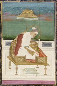 الإمبراطور أورنجزيب. الخلف: لوحة خطية ، ألبوم ألبوم منفصل مع لوحة ، 1619 بواسطة المدرسة الهندية