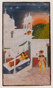 لاليتا راجيني ، صفحة من سلسلة Ragamala المتفرقة ، c.1640 (مرحاض غير شفاف على الورق) بواسطة المدرسة الهندية
