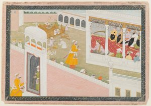 ورقة من سلسلة Hamir Hath المتفرقة ، 1800-1810 (مرحاض غير شفاف وذهب على ورق) بواسطة المدرسة الهندية