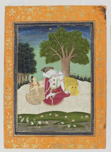 تقدم Parvati كوبًا إلى Shiva ، c.1800 (مرحاض غير شفاف وذهب على ورق) بواسطة المدرسة الهندية