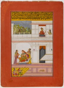 Patamanjari Ragini ، صفحة من سلسلة Ragamala المتفرقة ، أوائل القرن الثامن عشر (مرحاض غير شفاف وذهب على ورق) بواسطة المدرسة الهندية