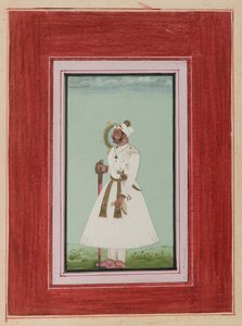 صورة لراو فير سينغ ، 1780-1790 (مرحاض غير شفاف وذهب على ورق) بواسطة المدرسة الهندية