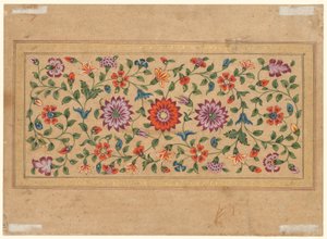 التمرير فاينز الزهور ، 1755 بواسطة المدرسة الهندية