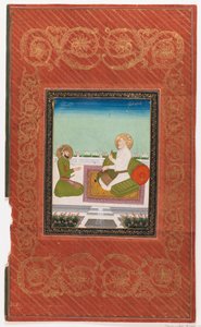 Shahzadeh Azam و Shahzadeh Bidarbakht ، 1875-1900 (مرحاض غير شفاف وذهب على ورق) بواسطة المدرسة الهندية