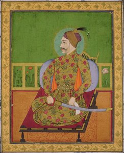 سلطان عبد الله قطبشة من غولكوندا (Reg.1626-72) ديكان ، موغال ، 1640 (غواش بالذهب والفضة على الورق) بواسطة المدرسة الهندية