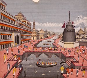 The Ghat at Jaunpur ، c.1780 (مرحاض غير شفاف على الورق) بواسطة المدرسة الهندية