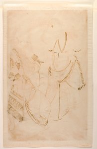 مهنت تاراكيشوار مع عشيقته Elokeshi الذي يقدم له مقلاة ، ألبوم Kalighat ، c.1880 (مرحاض على ورق) بواسطة المدرسة الهندية