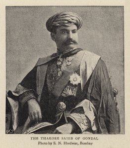 The Thakore Sahib of Gondal (نقش) بواسطة المدرسة الهندية