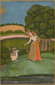 تودي راجيني، من سلسلة راجامالا، حوالي عام 1755 (ألوان مائية غير شفافة مع الذهب على ورق) بواسطة المدرسة الهندية