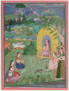 Yoginis (الزاهدون الهندوس) في المناظر الطبيعية ، مدرسة بيكانر ، c.1680 بواسطة المدرسة الهندية
