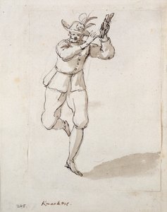 A man with knackers and bells (pen & ink on paper) بواسطة إنيجو جونز