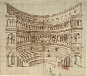 An amphitheatre (pen & ink on paper) بواسطة إنيجو جونز