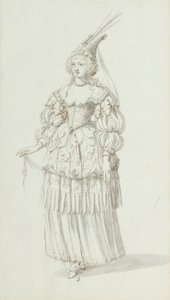 Chloris: alternative sketch for Henrietta Maria, c.1631 (pen & ink on paper) بواسطة إنيجو جونز