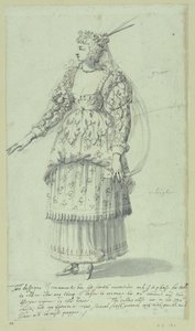 Chloris: final sketch for Henrietta Maria, c.1631 (pen & ink on paper) بواسطة إنيجو جونز