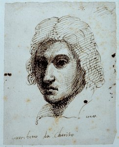 Drawing of Guercino (pen & ink on paper) بواسطة إنيجو جونز