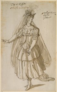 Queen Artemisia, c.1609 (pen & ink on paper) بواسطة إنيجو جونز