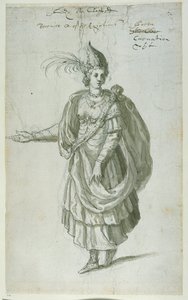 Queen Berenice of Egypt (pen & ink on paper) بواسطة إنيجو جونز
