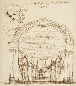 Scene from an unidentified play in the Cockpit-in-Court بواسطة إنيجو جونز