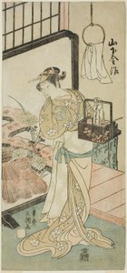 قام الممثل Yamashita Kinsaku II بدور Oume ، زوجة Kisaku ، في مسرحية Nue no Mori Ichiyo no Mato ، بأداء مسرح ناكامورا في الشهر الحادي عشر ، 1770 بواسطة إيبيتسوساي بانشو