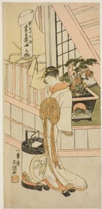 المحظية Handayu من Nakaomiya House of Pleasure ، من سلسلة "Fuji-bumi (مطوية رسائل الحب)"