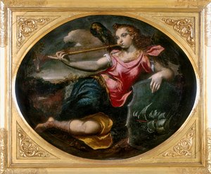 شهرة ، عمل من قبل Ippolito Scarsella ، المعروف أيضًا باسم Lo Scarsellino ، محفوظة في Galleria Estense in Modena