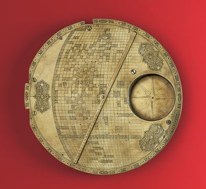 خريطة العالم الإسلامية المتمركزة في مكة المكرمة ، الأسرة الصفوية ، من أصفهان بواسطة المدرسة الإيرانية