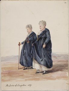 الليدي إليانور بتلر والآنسة سارة بونسونبي، سيدات لانجولين، حوالي عام 1816 (رسم)