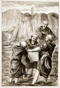 صندوق سانت بريجز ، من The Trias Thaumaturga ، أو ثلاثة القديسين العاملين في أيرلندا ، بقلم ماري كوساك (1829-1899) المنشورة في 1890s بواسطة المدرسة الايرلندية