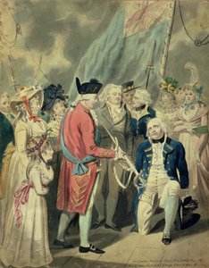 الأدميرال كولينجوود (1750-1810) يتسلم السيف الفضي (ألوان مائية على ورق)